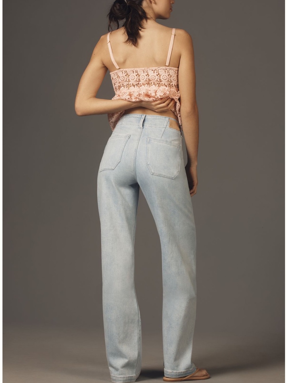PAIGE Light Blue Wide-Leg Jeans - Picture 3 of 13